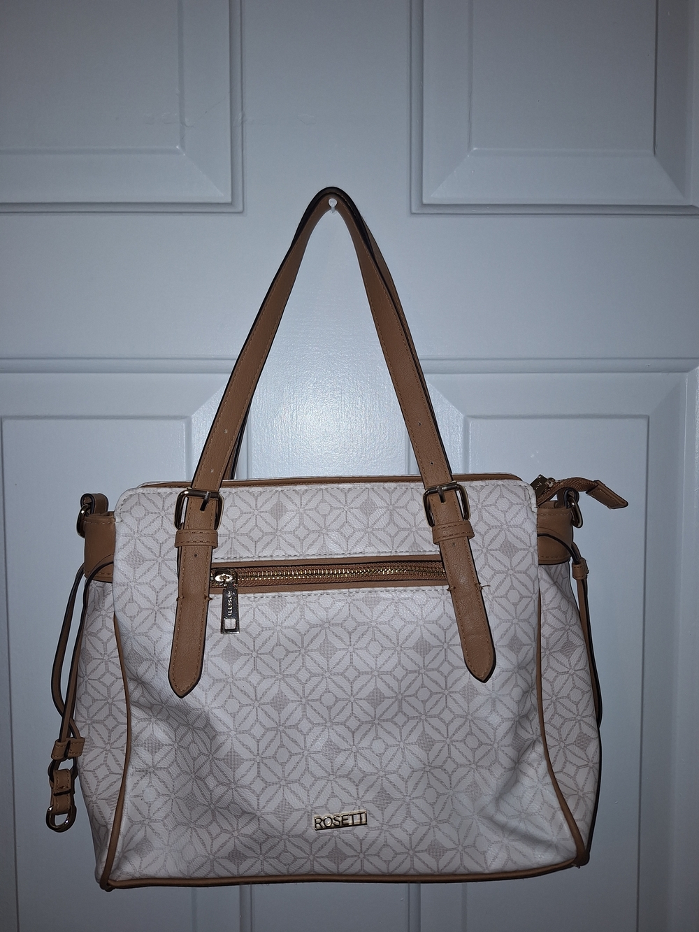 Rosetti Cream Tote with Tan Trim and Pattern